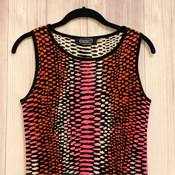 Magaschoni Cashmere Silk Blend Sweater Dress Patterned Colorful Sleeveless XS - Picture 2 of 5